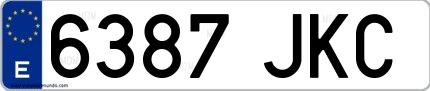 Ejemplo de matrícula española 6387 JKC