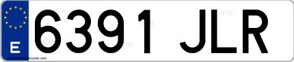 Ejemplo de matrícula española 6391 JLR