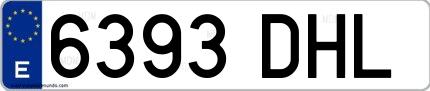 Ejemplo de matrícula española 6393 DHL