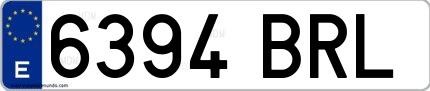 Ejemplo de matrícula española 6394 BRL