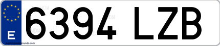 Ejemplo de matrícula de coche ordinaria 6394 LZB