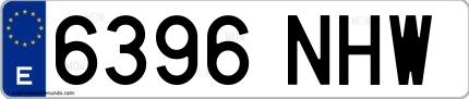 Ejemplo de matrícula española 6396 NHW
