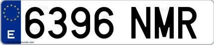 Ejemplo de matrícula española 6396 NMR
