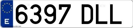 Ejemplo de matrícula española 6397 DLL