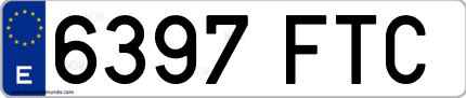 Ejemplo de matrícula de coche ordinaria 6397 FTC