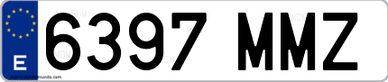 Ejemplo de matrícula de coche ordinaria 6397 MMZ