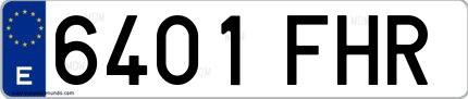 Ejemplo de matrícula española 6401 FHR
