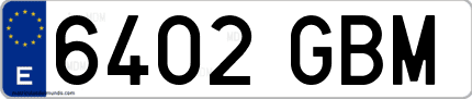 Ejemplo de matrícula de coche ordinaria 6402 GBM
