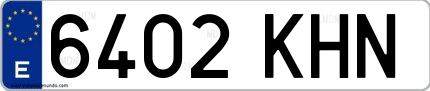 Ejemplo de matrícula española 6402 KHN