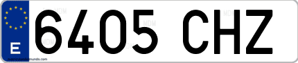 Ejemplo de matrícula de coche ordinaria 6405 CHZ