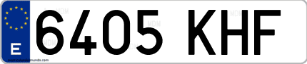Ejemplo de matrícula de coche ordinaria 6405 KHF
