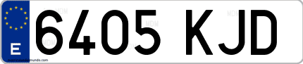 Ejemplo de matrícula de coche ordinaria 6405 KJD