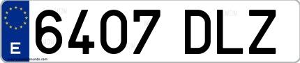 Ejemplo de matrícula española 6407 DLZ