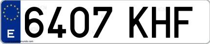 Ejemplo de matrícula española 6407 KHF