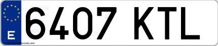 Ejemplo de matrícula española 6407 KTL