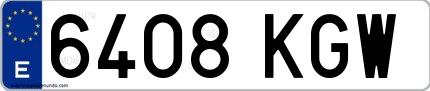 Ejemplo de matrícula española 6408 KGW