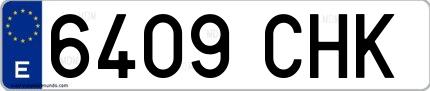 Ejemplo de matrícula española 6409 CHK