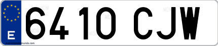 Ejemplo de matrícula de coche ordinaria 6410 CJW
