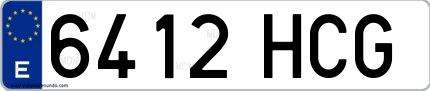 Ejemplo de matrícula española 6412 HCG