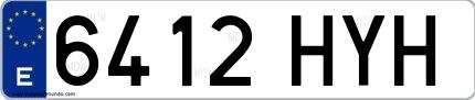 Ejemplo de matrícula española 6412 HYH