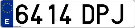 Ejemplo de matrícula española 6414 DPJ