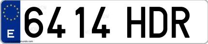 Ejemplo de matrícula española 6414 HDR