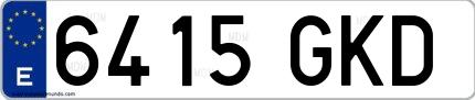 Ejemplo de matrícula española 6415 GKD
