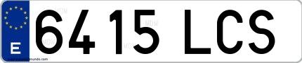 Ejemplo de matrícula española 6415 LCS