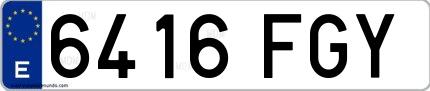Ejemplo de matrícula española 6416 FGY