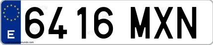 Ejemplo de matrícula española 6416 MXN