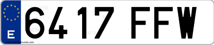Ejemplo de matrícula de coche ordinaria 6417 FFW