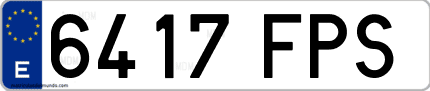 Ejemplo de matrícula de coche ordinaria 6417 FPS