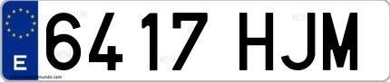 Ejemplo de matrícula española 6417 HJM