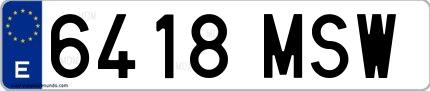 Ejemplo de matrícula española 6418 MSW