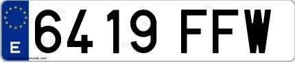 Ejemplo de matrícula española 6419 FFW