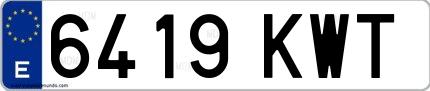 Ejemplo de matrícula española 6419 KWT