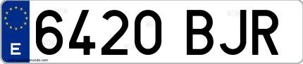 Ejemplo de matrícula española 6420 BJR