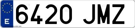 Ejemplo de matrícula española 6420 JMZ