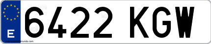 Ejemplo de matrícula de coche ordinaria 6422 KGW