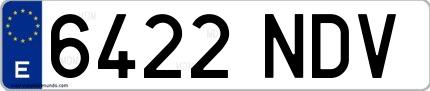 Ejemplo de matrícula española 6422 NDV