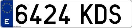 Ejemplo de matrícula española 6424 KDS