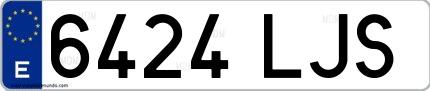 Ejemplo de matrícula española 6424 LJS