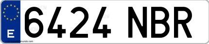 Ejemplo de matrícula española 6424 NBR
