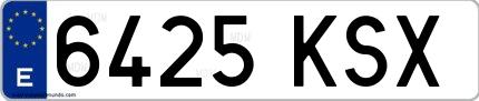 Ejemplo de matrícula española 6425 KSX