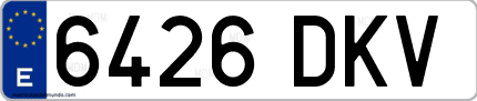 Ejemplo de matrícula de coche ordinaria 6426 DKV