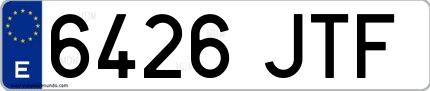 Ejemplo de matrícula española 6426 JTF