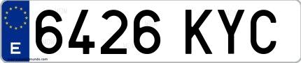 Ejemplo de matrícula española 6426 KYC