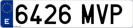 Ejemplo de matrícula de coche ordinaria 6426 MVP