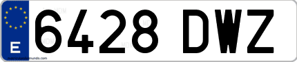 Ejemplo de matrícula de coche ordinaria 6428 DWZ