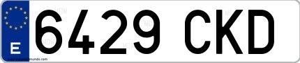 Ejemplo de matrícula española 6429 CKD